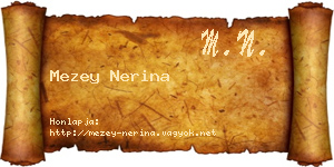 Mezey Nerina névjegykártya